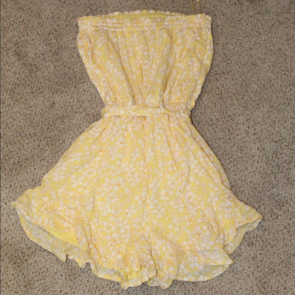 Tube top romper with tie belt - Picture 3 of 3